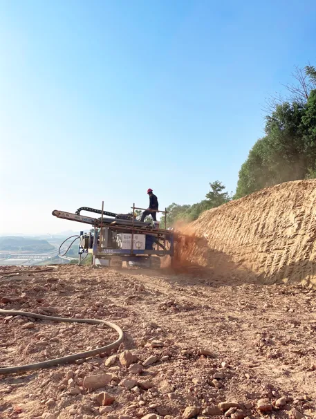 Slope support construction with MXL-150D2 anchor drill in Hunan