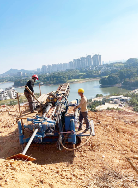 10-degree angle foundation anchor drilling with MXL-150D2 rig