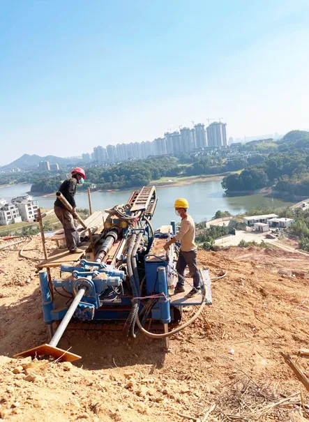 10-degree angle foundation anchor drilling with MXL-150D2 rig