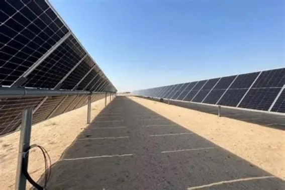 沙特130GW光伏计划代表性项目 Al-Shuaibah 电站局部航拍